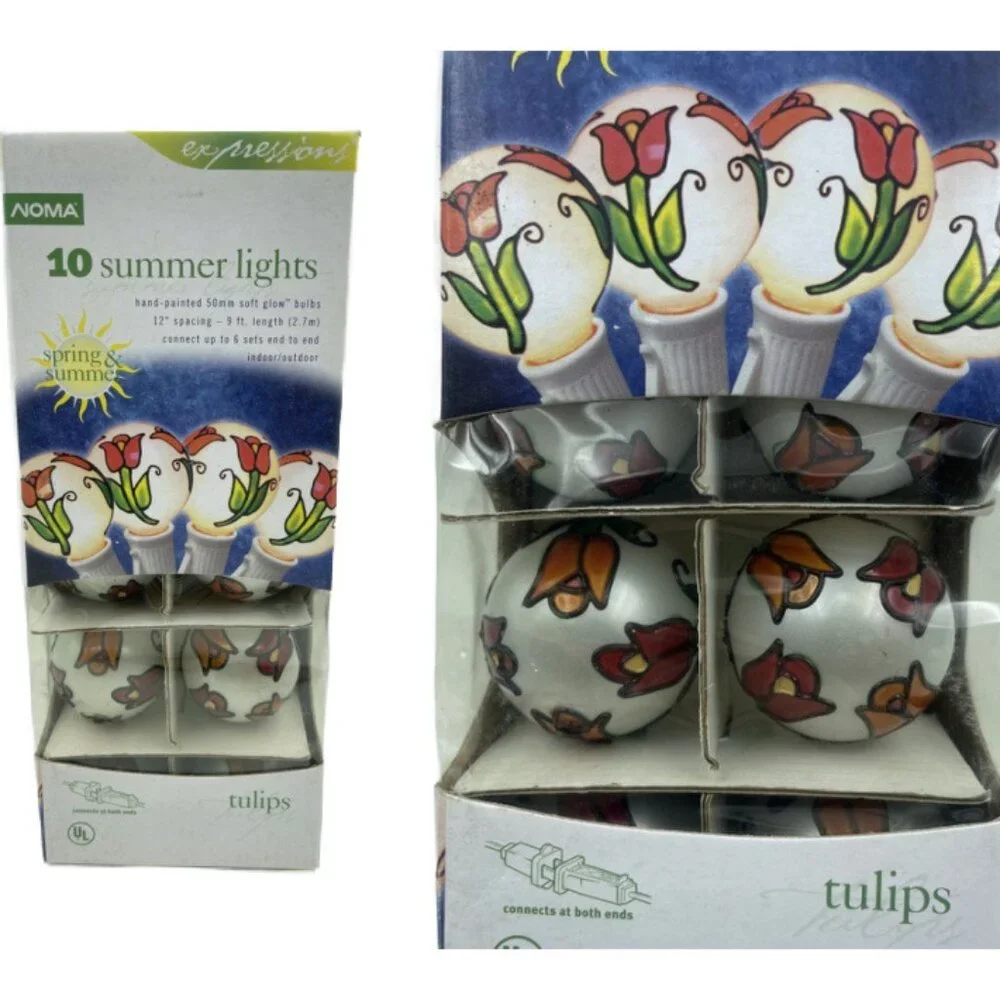 Tulips Flower String Lights In/Outdoor NOMA Party Patio Camp Tiki Garden